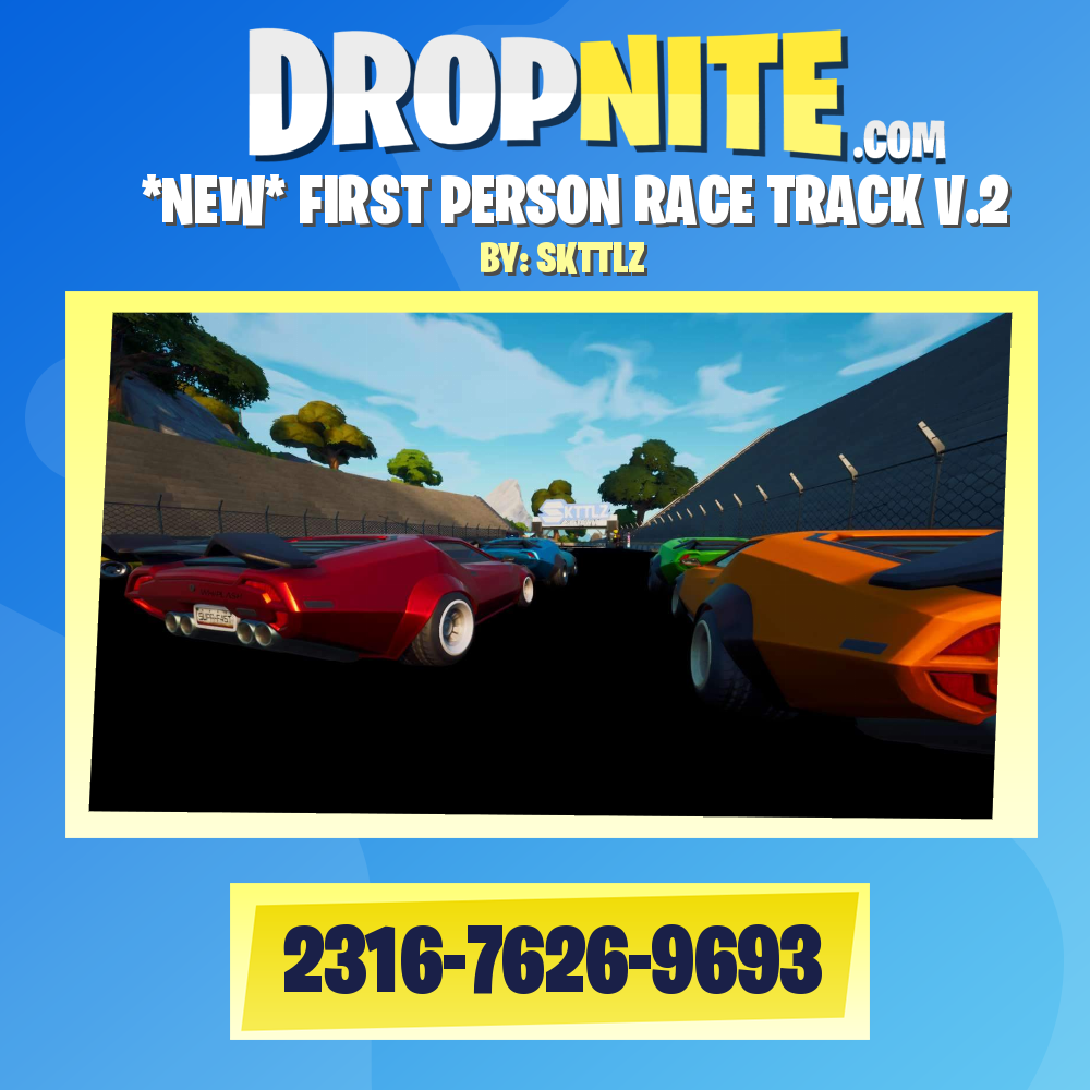 NEW* FIRST PERSON RACE TRACK V.2 - Fortnite Creative Map Code - Dropnite