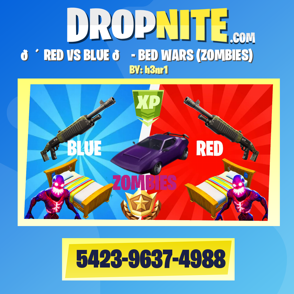 🔴 RED VS BLUE 🔵 - BED WARS (ZOMBIES)