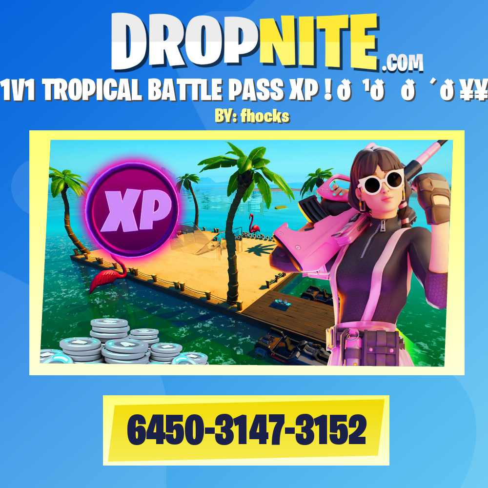 1V1 TROPICAL BATTLE PASS XP ! 🍹🐠🌴🥥🥭