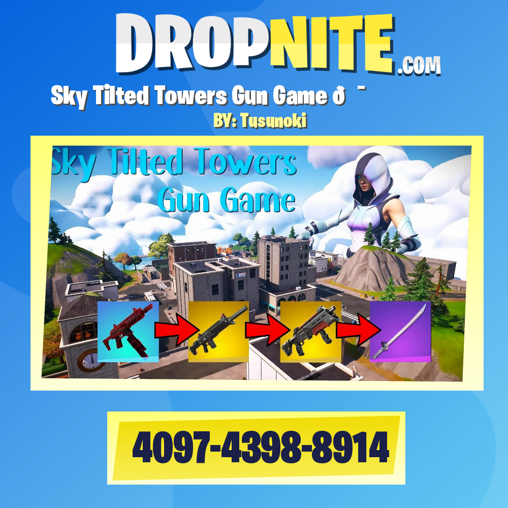 ☁️ Sky Tilted Towers Gun Game 🎯