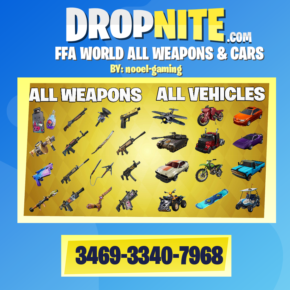 FFA WORLD ALL WEAPONS & CARS