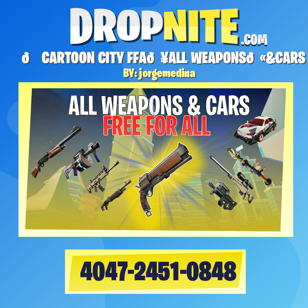 🏙 CARTOON CITY FFA💥ALL WEAPONS🔫&CARS