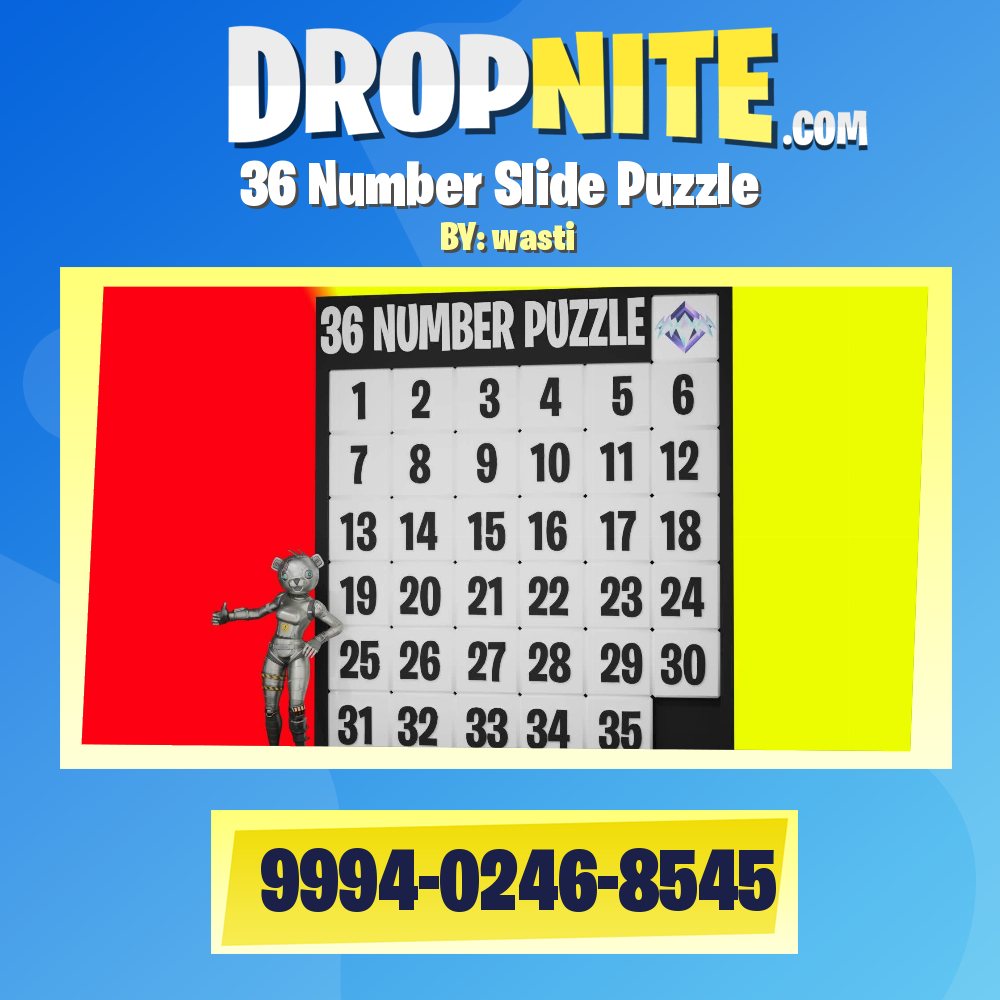 36 Number Slide Puzzle