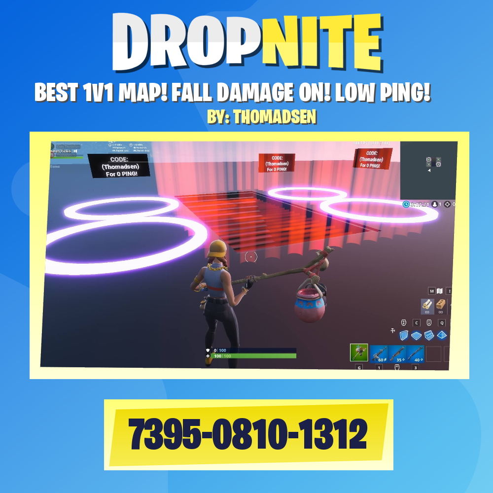 BEST 1V1 MAP! FALL DAMAGE ON! LOW PING!