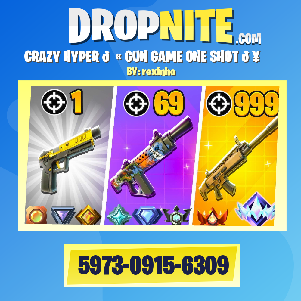 ⭐CRAZY HYPER 🔫 GUN GAME ONE SHOT 🥇