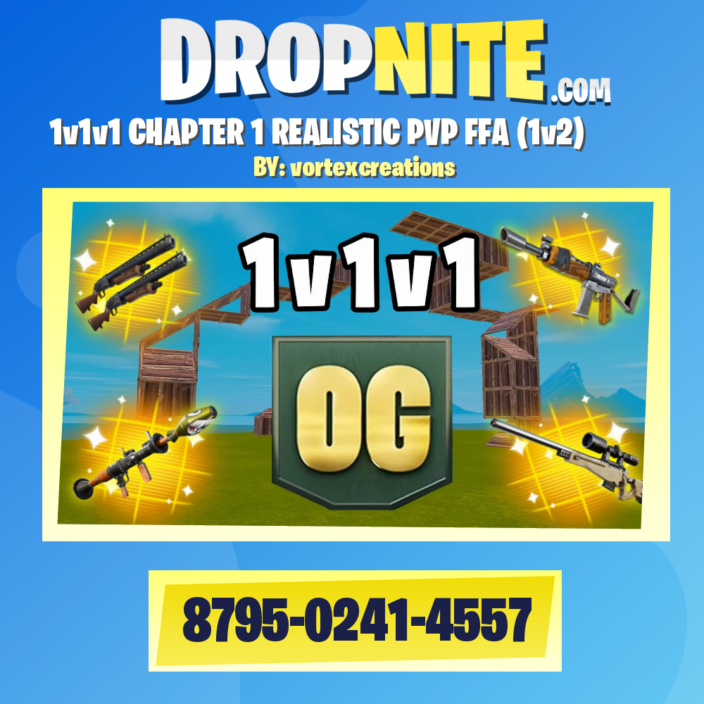 1v1v1 CHAPTER 1 REALISTIC PVP FFA (1v2)