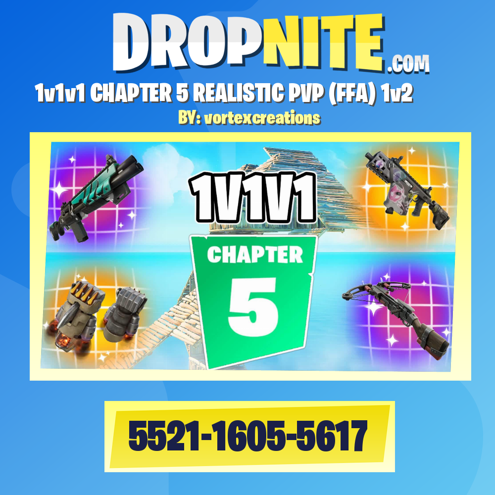 1v1v1 CHAPTER 5 REALISTIC PVP (FFA) 1v2⭐