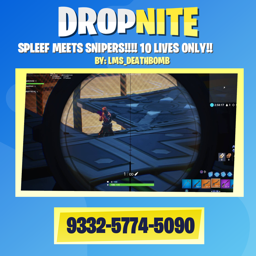 SPLEEF MEETS SNIPERS!!!! 10 LIVES ONLY!!