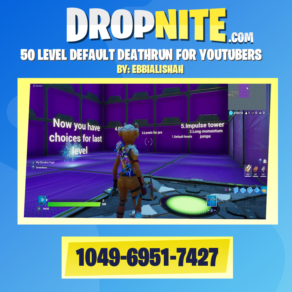 50 LEVEL DEFAULT DEATHRUN FOR YOUTUBERS